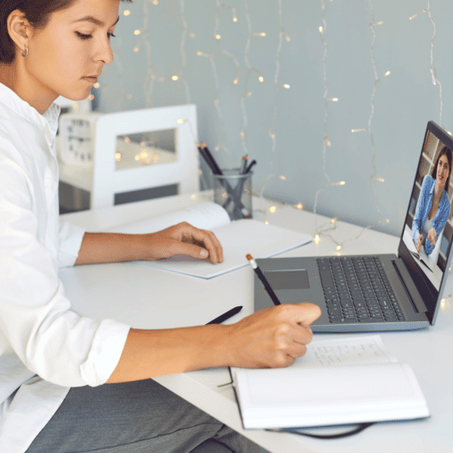 Interactive learning portal illustrating customizable training tracks tailored by role, with self-paced modules and real-time analytics