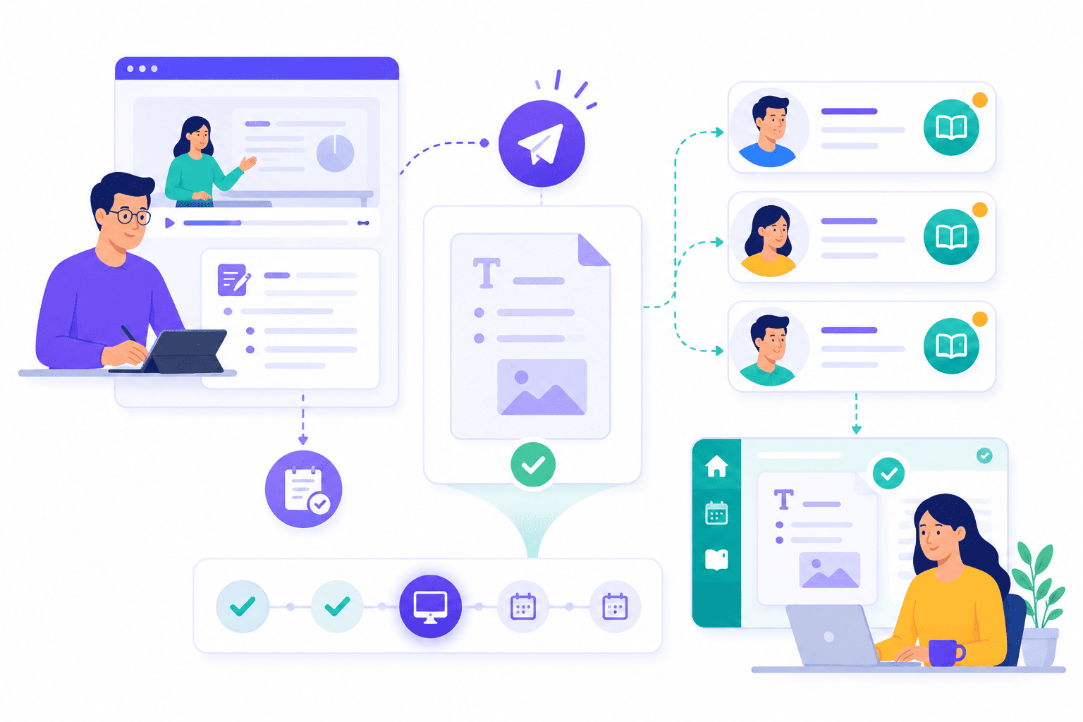 SimpliTrain enables instructors to create and share session notes directly with enrolled learners, providing a centralized, session-linked reference for ongoing learning across instructor-led training programs.
